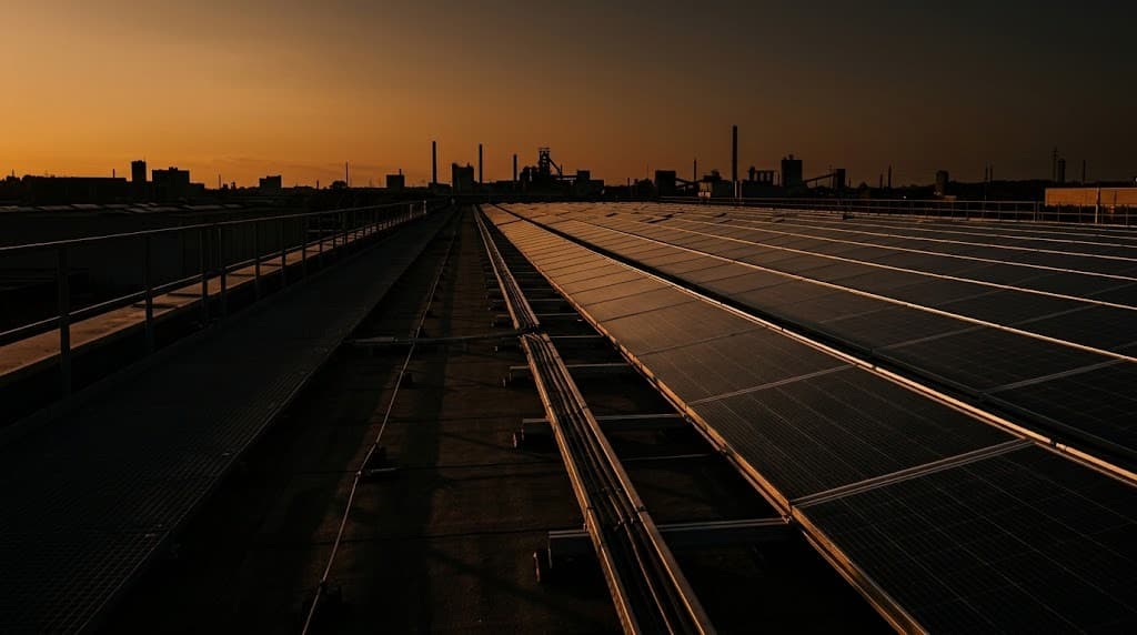 Impianto fotovoltaico sulla copertura di un capannone industriale